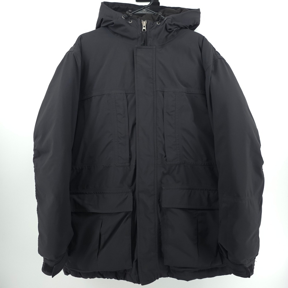 Eddie Bauer WeatherEdge Men Parka L Black Goose Down Hooded Winter Jacket